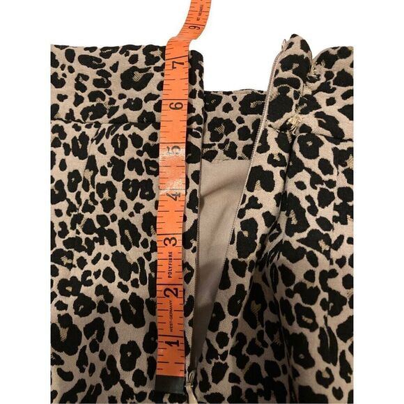 Loft Petites Leopard Mid Length Skirt Formal Career Clubwear - Picture 7 of 9